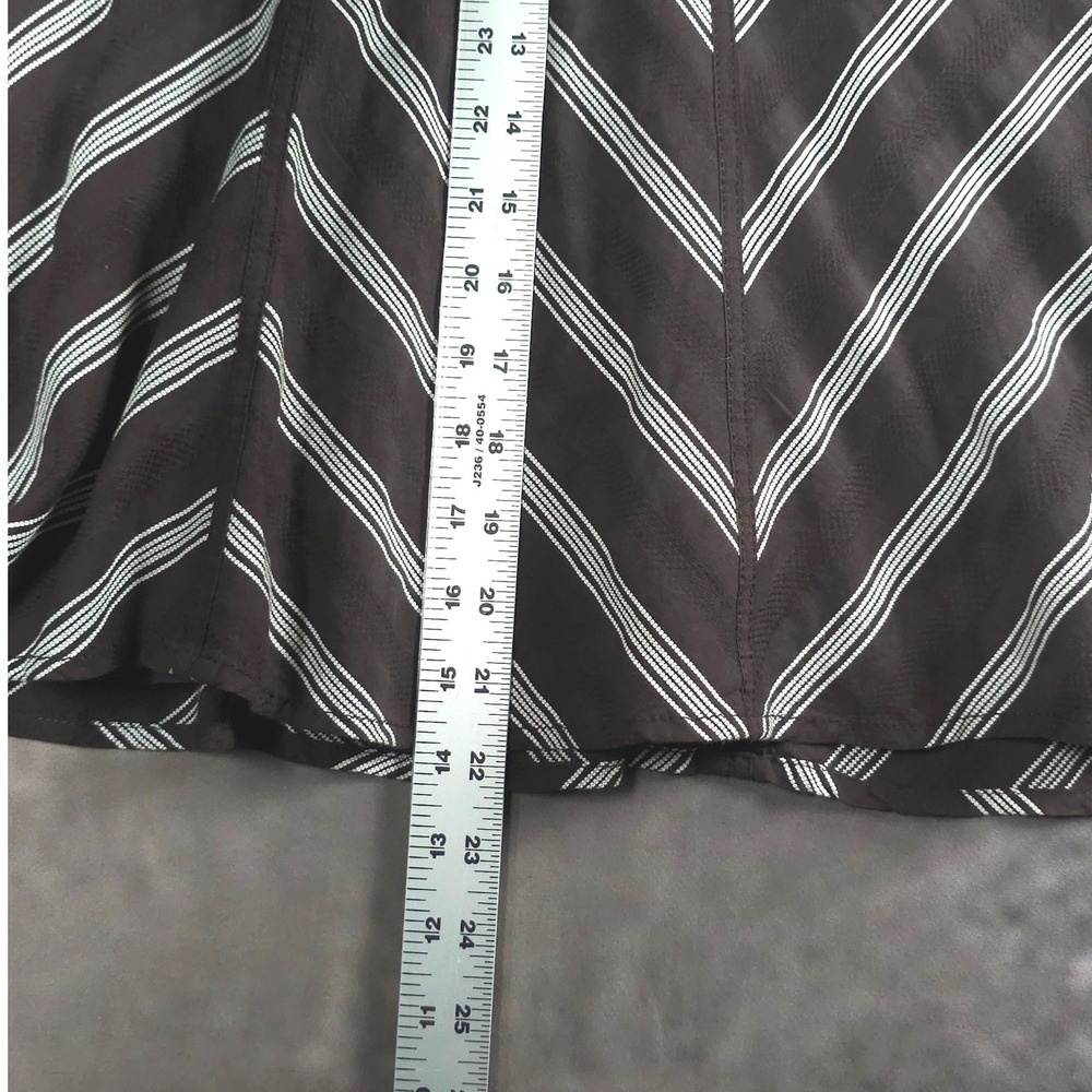 Preppy Chevron Stripe Cotton A Line Mini Skirt Brown Cream Geometric Womens 4 - Picture 7 of 7